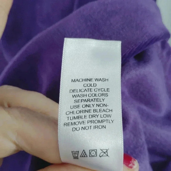 Woman Within Velvet Top Long Sleeve Royal Purple Soft Cozy - Picture 15 of 16